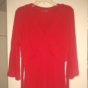 One West bright red v neck top